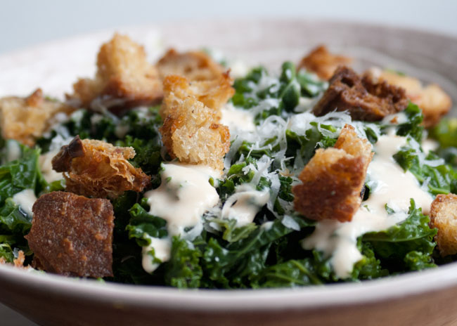 Kale Caesar salad