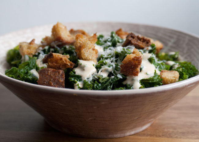 Kale Caesar salad