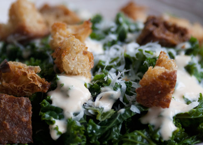 Kale Caesar salad