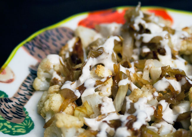 roasted cauliflower and zucchini with tahini sauce recipe