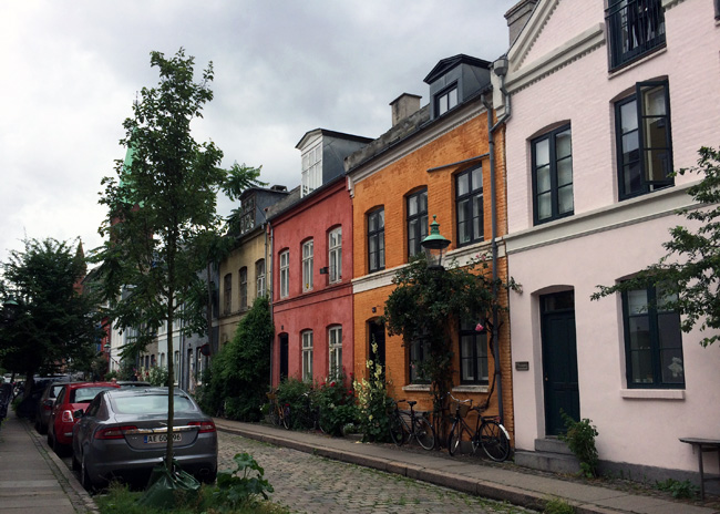 A quiet neighborhood street in Copenhagen